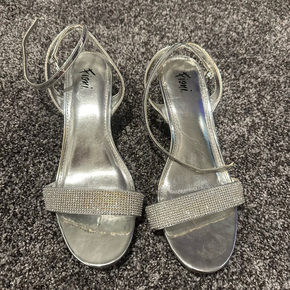 Fioni Ankle Cross-Strap Bling Heels